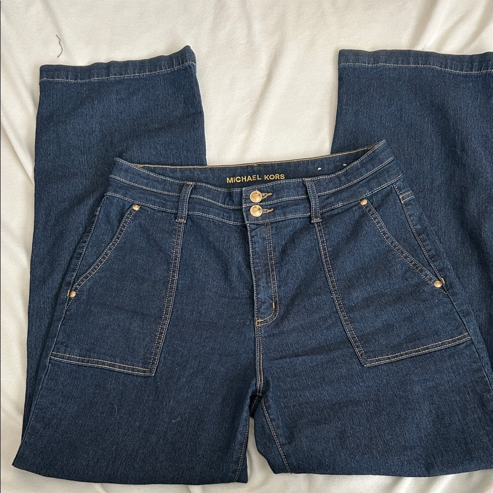 Michael Kors Dark Blue  Stretch Flare Jeans “nwot” SZ: 12